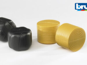 4 Rundballen ( je 2 schwarz / ocker ) für Ballenwickler
