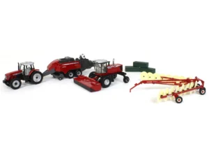 Massey Ferguson Heuernte Set- MF 8280- 2270XD Großballenpresse- WR9870 Selbstfahrender Schwader- Hesston Heurechen