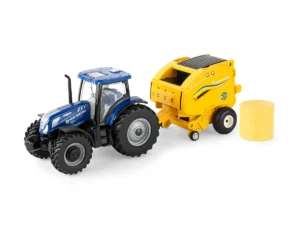 New Holland T6.180 w/ Roll-Belt 560 Rundballenpresse & 6 Ballen- 50 Jahre Rundballen Technik -- 2024 Farm Show -