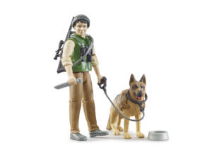 Förster mit Hund und Ausrüstung