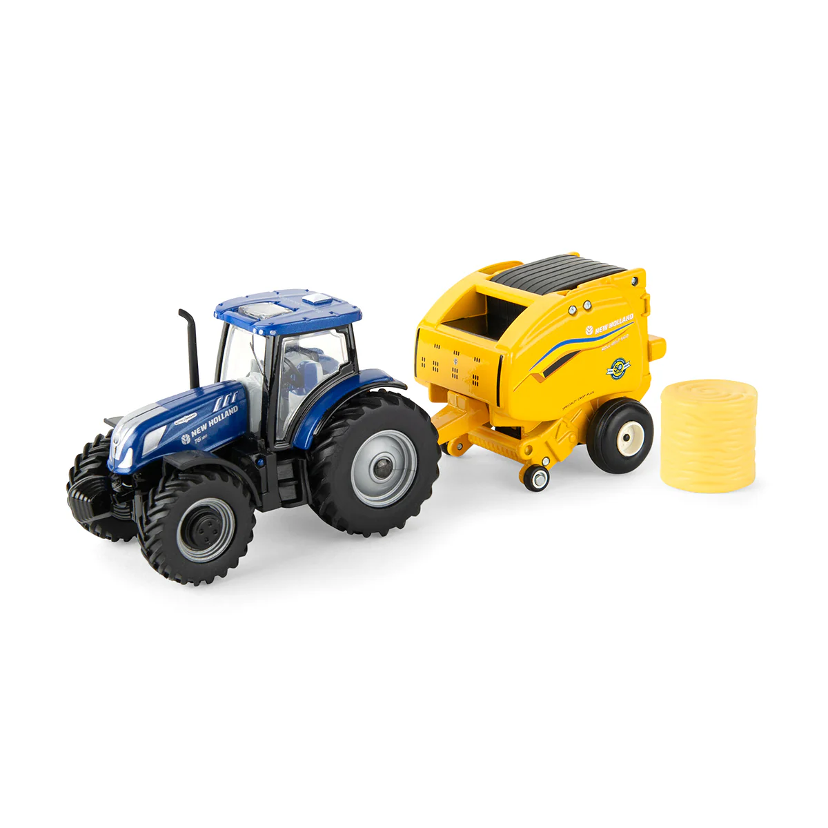 New Holland T6.180 w/ Roll-Belt 560 Rundballenpresse & 6 Ballen- 50 Jahre Rundballen Technik -- 2024 Farm Show -