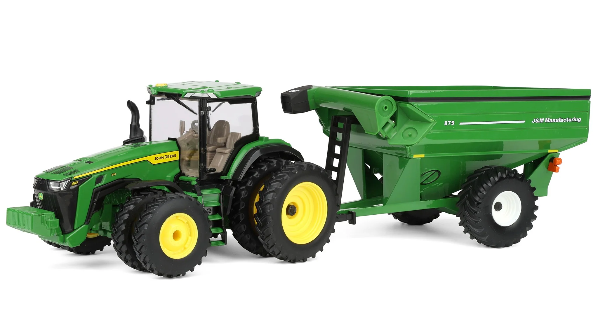 John Deere 8R 340 Tractor mit J&M 875 Grain Cart