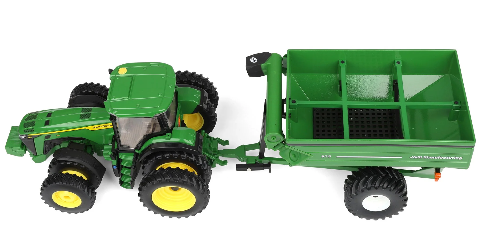 John Deere 8R 340 Tractor mit J&M 875 Grain Cart – Bild 2