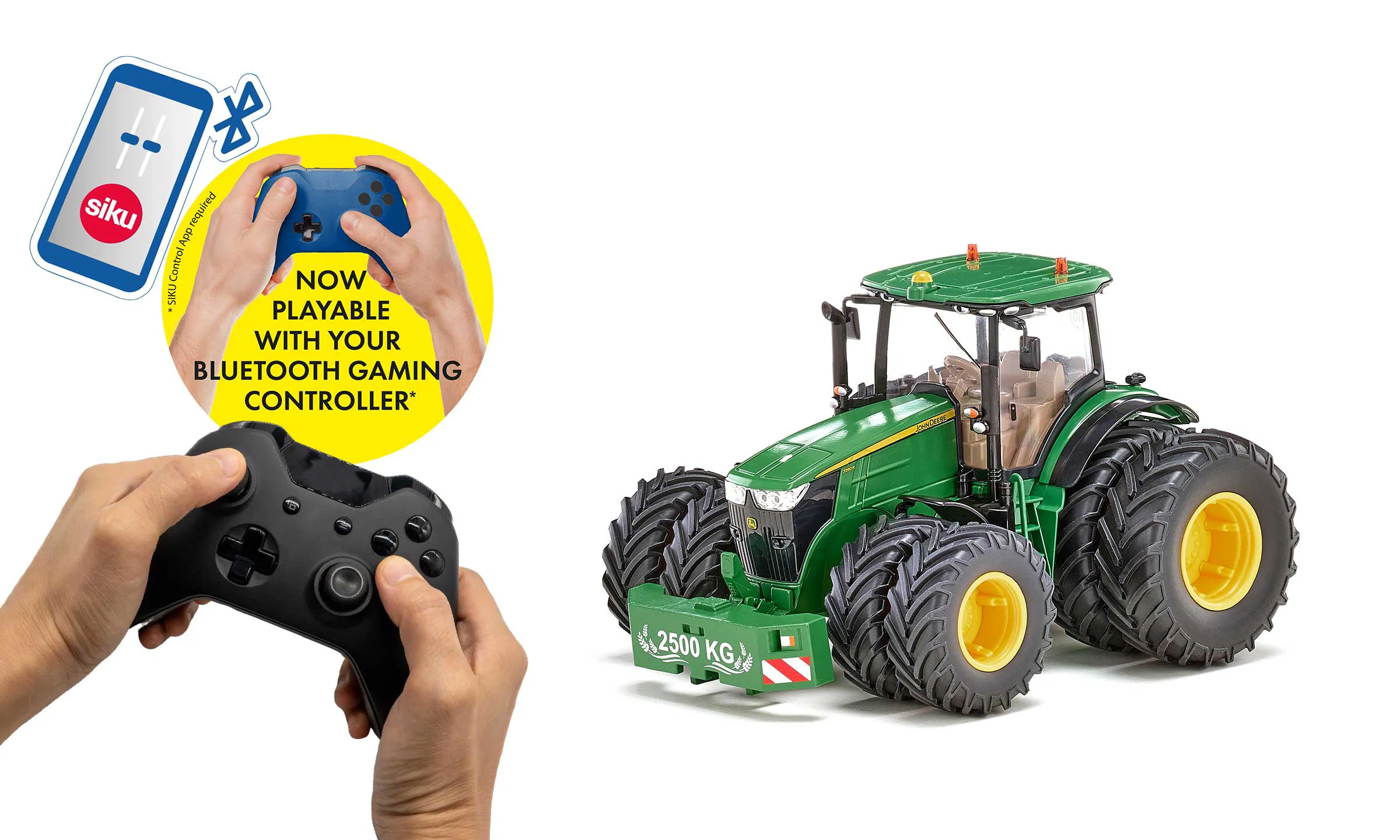 John Deere 7290R mit Doppelreifen und Bluetooth App-Steuerung